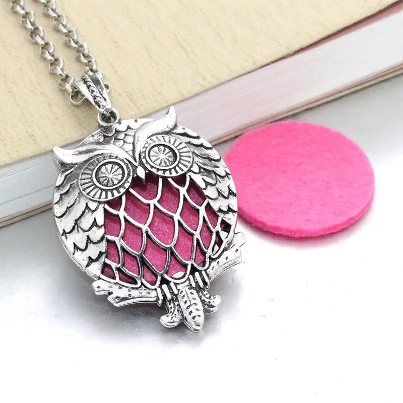Aromatherapy Essential Oil Owl Pendant Necklace