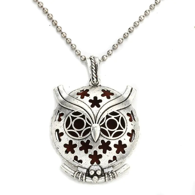 Aromatherapy Essential Oil Owl Pendant Necklace