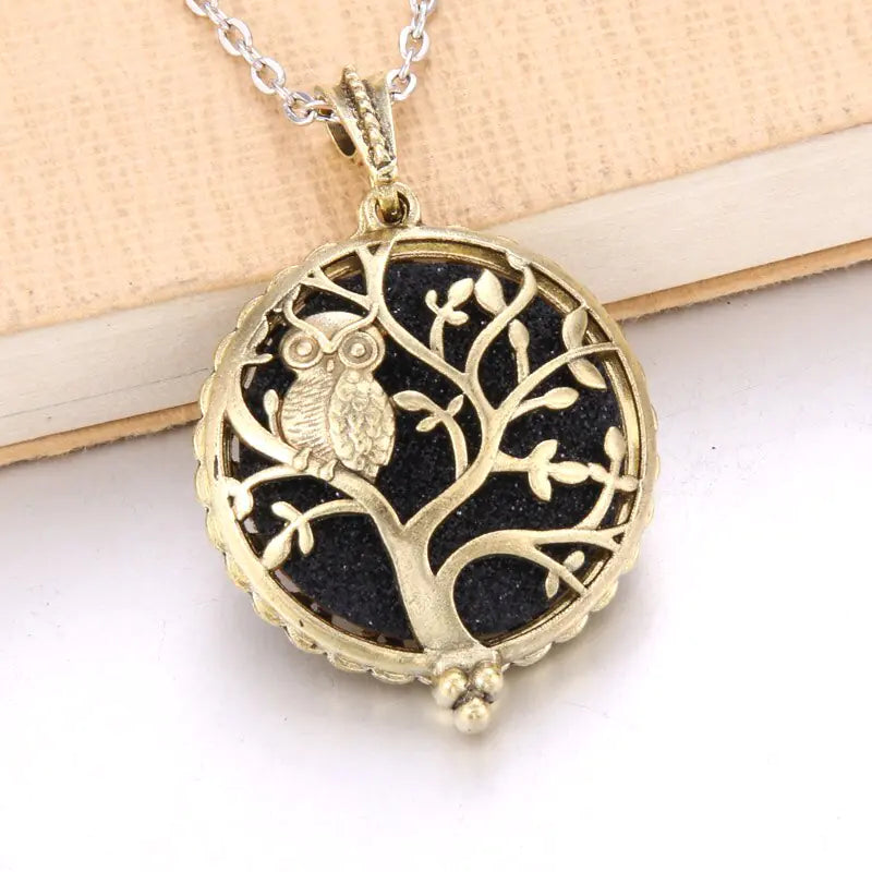 Aromatherapy Essential Oil Owl Pendant Necklace