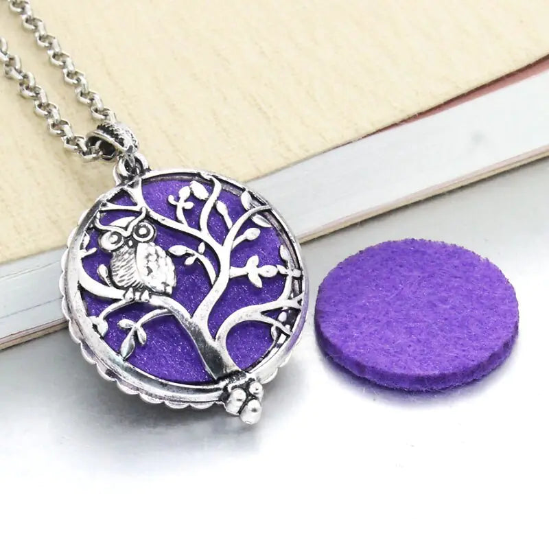 Aromatherapy Essential Oil Owl Pendant Necklace