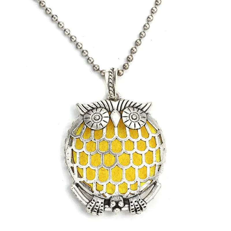 Aromatherapy Essential Oil Owl Pendant Necklace