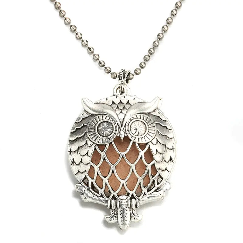 Aromatherapy Essential Oil Owl Pendant Necklace