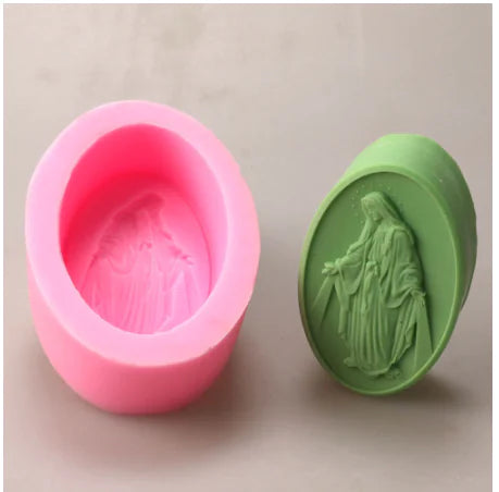 Handmade Virgin Mary Soap with Silicone Molds and Oils