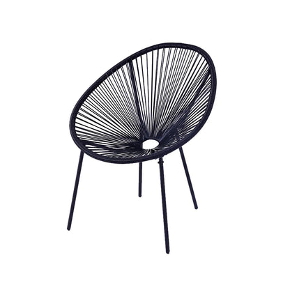 3-Piece Outdoor Patio Rattan Chair Set with Table