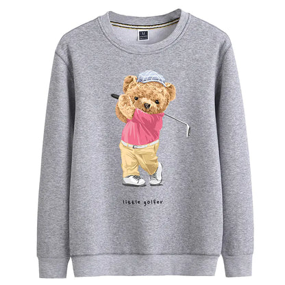 Women's Oversized Cotton Golf Bear Hoodie - Winter Pullover