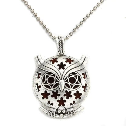 Aromatherapy Essential Oil Owl Pendant Necklace