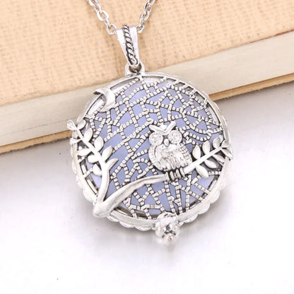 Aromatherapy Essential Oil Owl Pendant Necklace