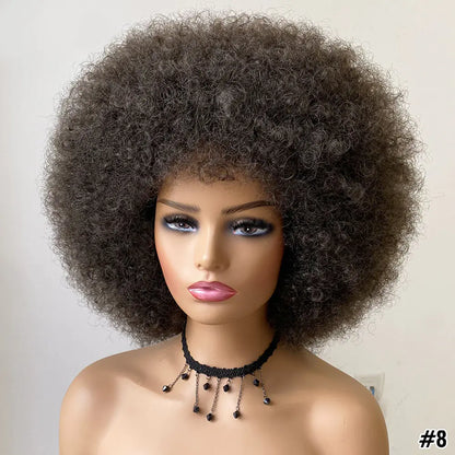 Curly Short Hair Wig with Bangs