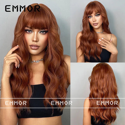 Orange Long Hair Wig for Women