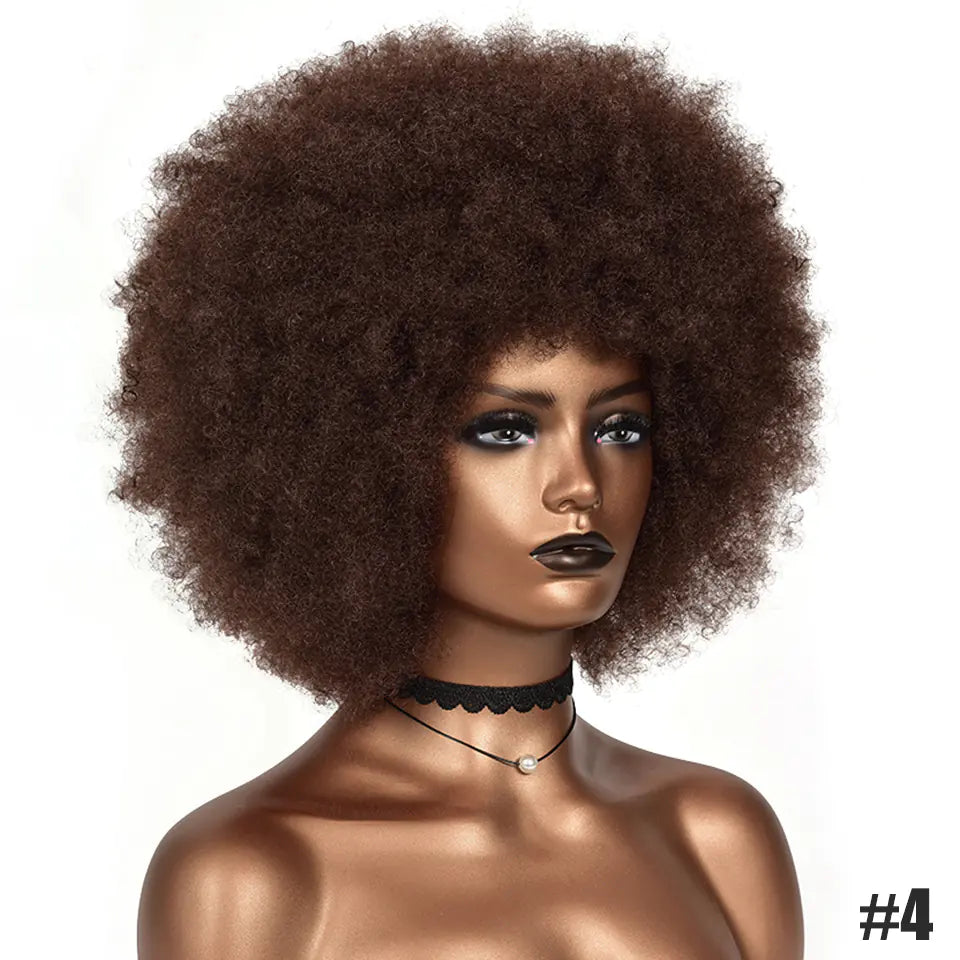 Curly Short Hair Wig with Bangs