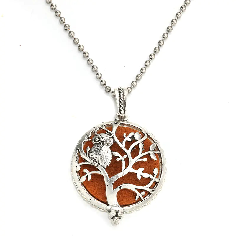 Aromatherapy Essential Oil Owl Pendant Necklace