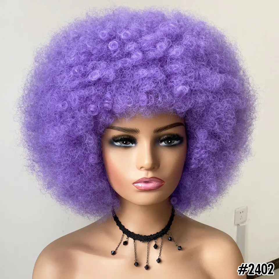 Curly Short Hair Wig with Bangs