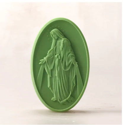 Handmade Virgin Mary Soap with Silicone Molds and Oils