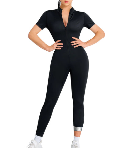 Junlan Sauna Suit Women Full Body Sauna Sweat Suit (Silver Medium)